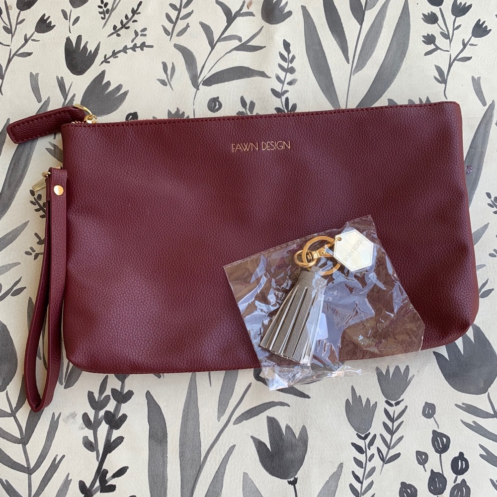 Fawn design clutch and keychain